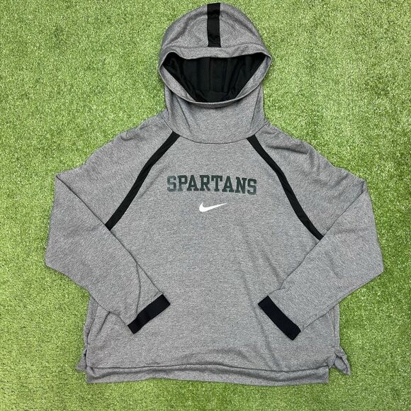 Nike High Neck Hoodie Size XXL Women's Dri Fit Michigan State Spartans Pullover - Picture 1 of 8